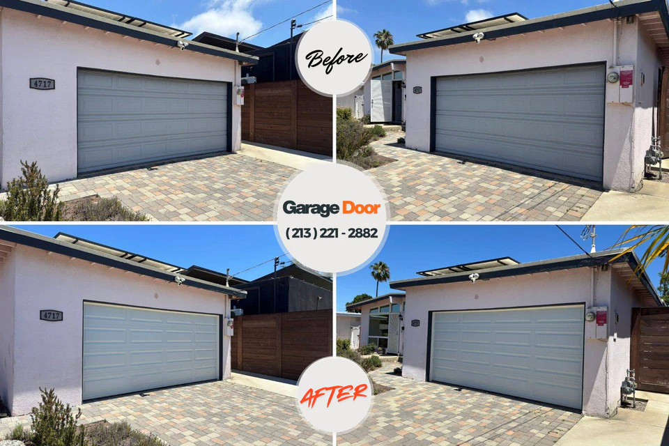Before and after: garage door installation Barton Creek, TX